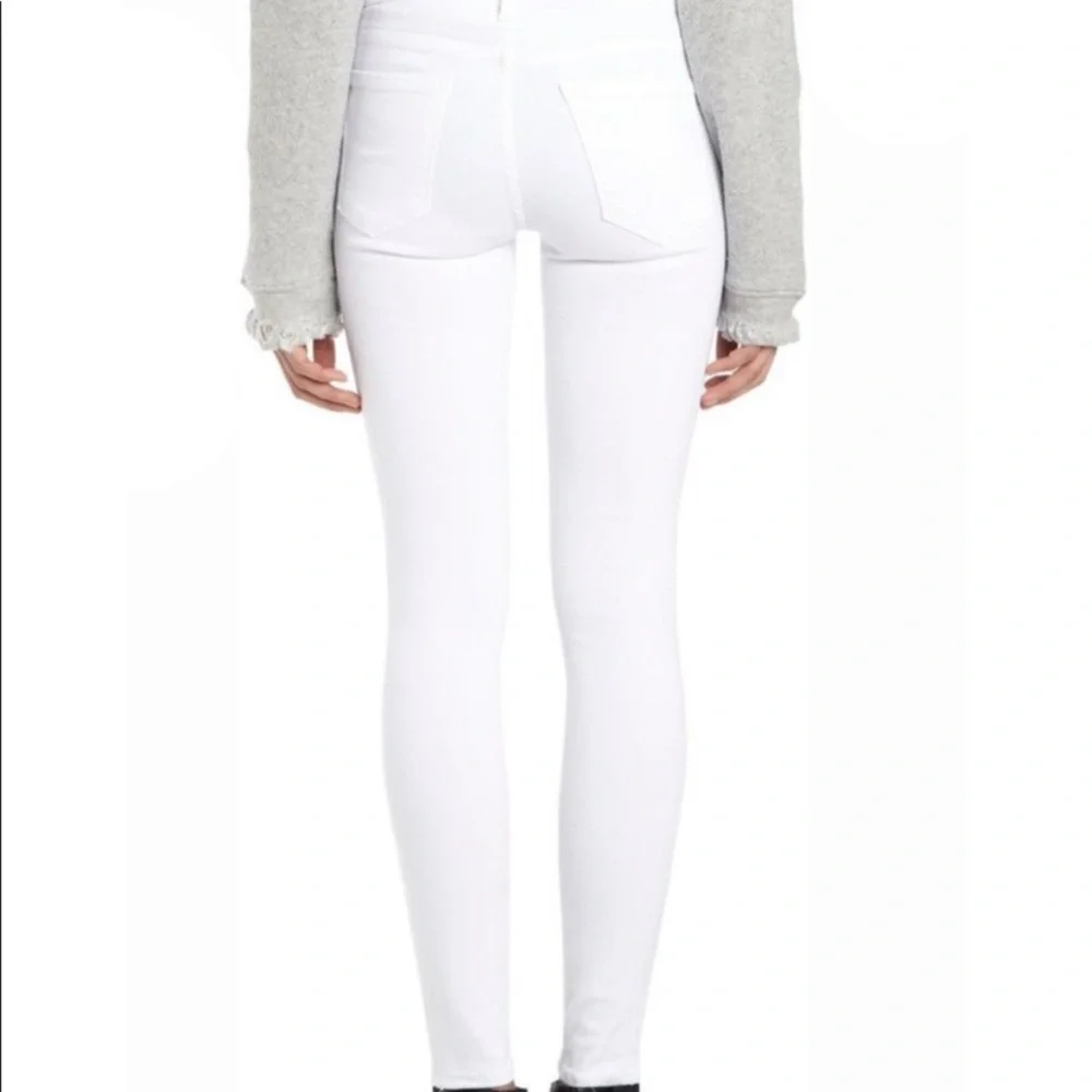 FRAME Le Skinny de Jeanne White Distressed Skinny Jeans Stretch Denim - Picture 4 of 14